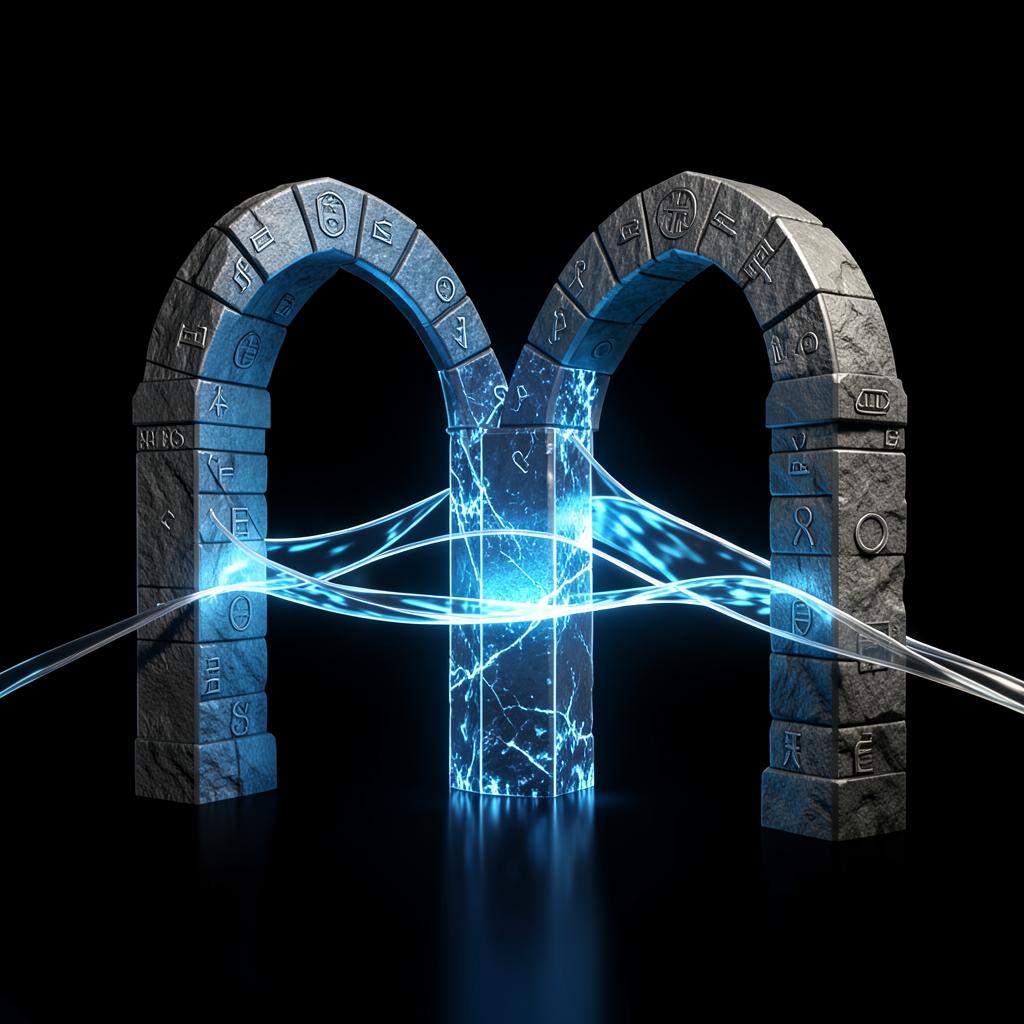 Concept art for The Bridge Asset, a Meridian artifact